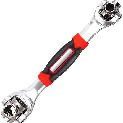 Juego de llaves combinadas, llave universal con cabezal giratorio multifunción de 360 grados, herramienta de llave de tubo 52 en 1, herramienta de llave para reparación de hogar y automóvil.