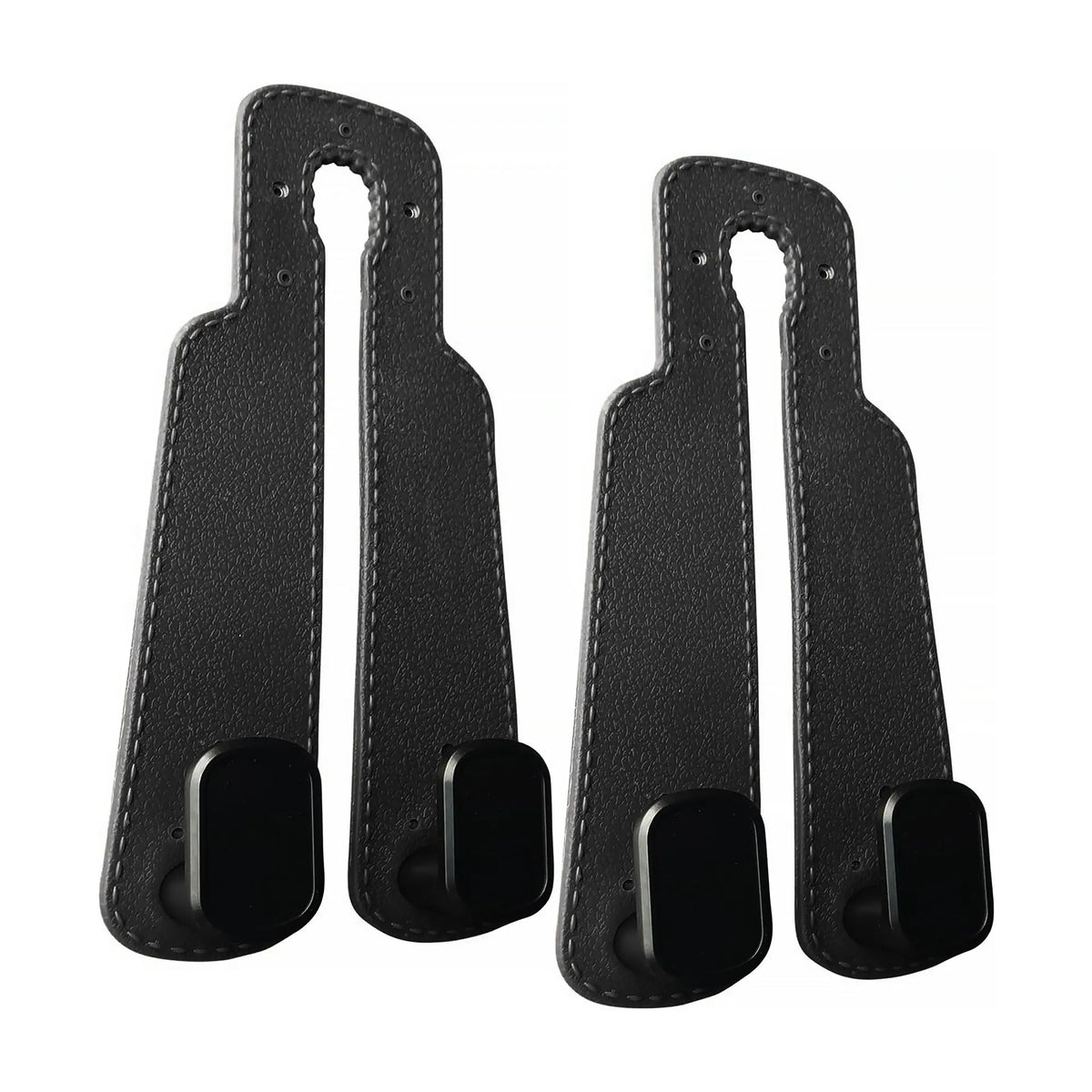 4 Counts Car Seat Headrest Hook, Improved Car Seat Back Double Hooks for Kids' Toys Hats Masks Sunglasses, Soft Gentle Faux Leather