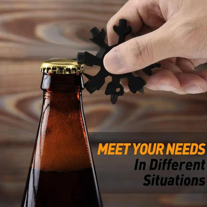 Viral 18-in-1 Snowflake Multi-tool Stainless Steel Portable Wrench All-in-One Screwdriver & Bottle Opener Must-Have Survival Gadget for Outdoor Activities