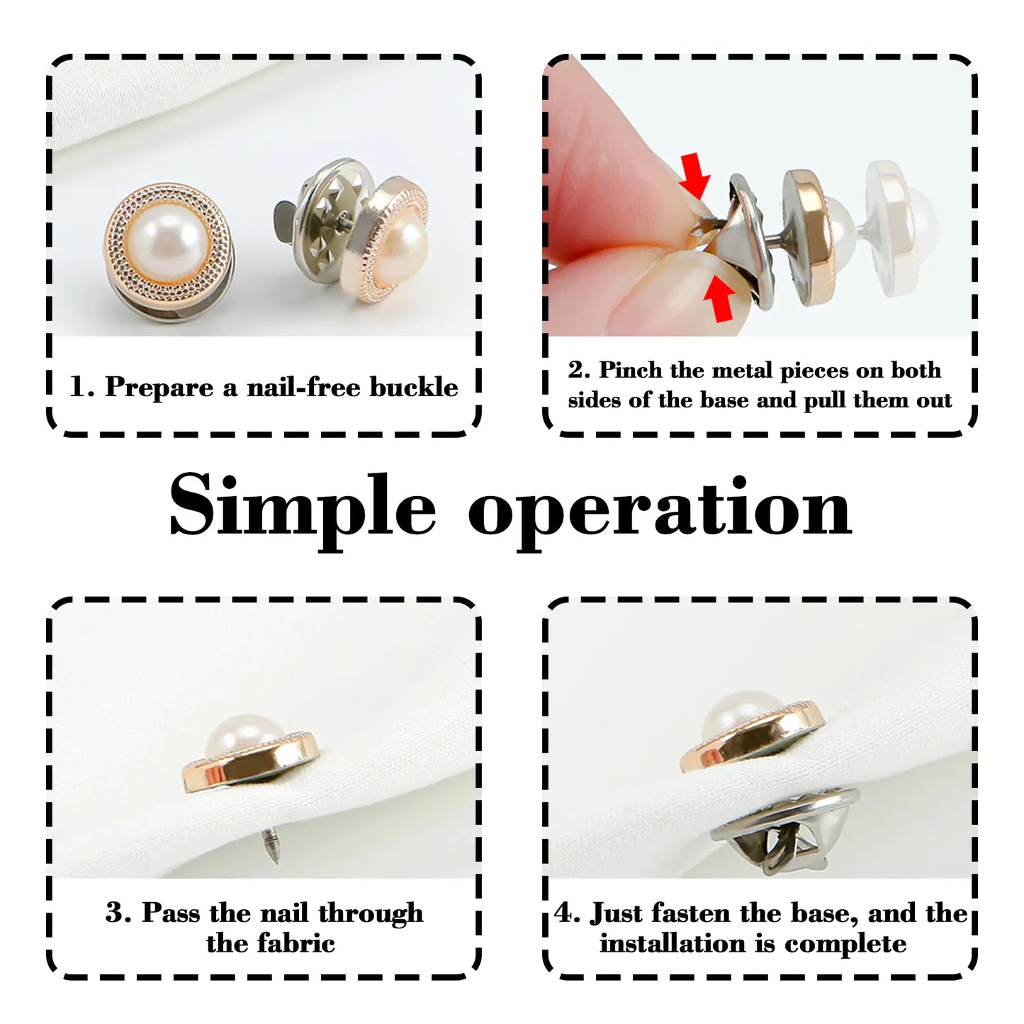 20 Counts Brooch Buttons for Women, Mini Instant Buttons Pins, Assorted Brooch Pins, Pearl Rhinestones Shirt Lapel Brooch Pins, Cover Up Buttons Pins for Clothes Coat Dress Jeans Hat Bags Decor