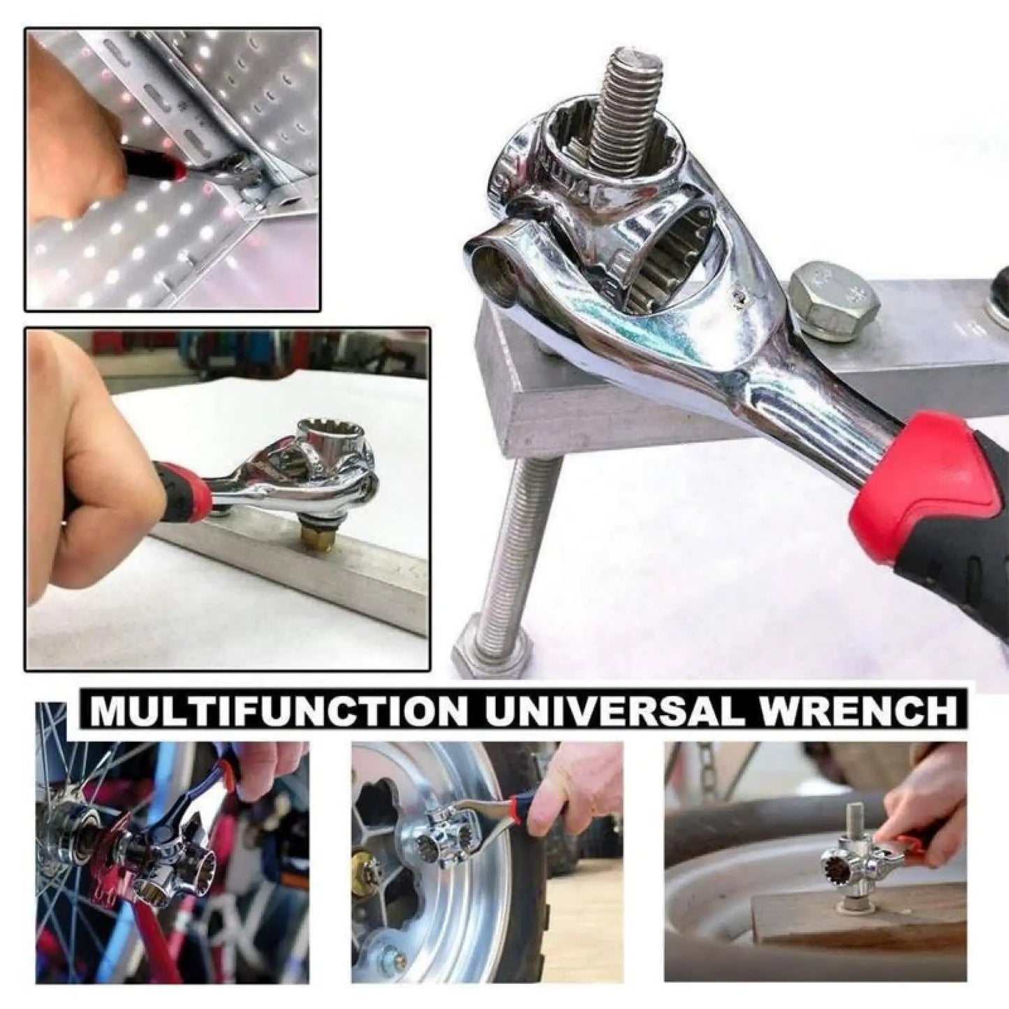 Juego de llaves combinadas, llave universal con cabezal giratorio multifunción de 360 grados, herramienta de llave de tubo 52 en 1, herramienta de llave para reparación de hogar y automóvil.