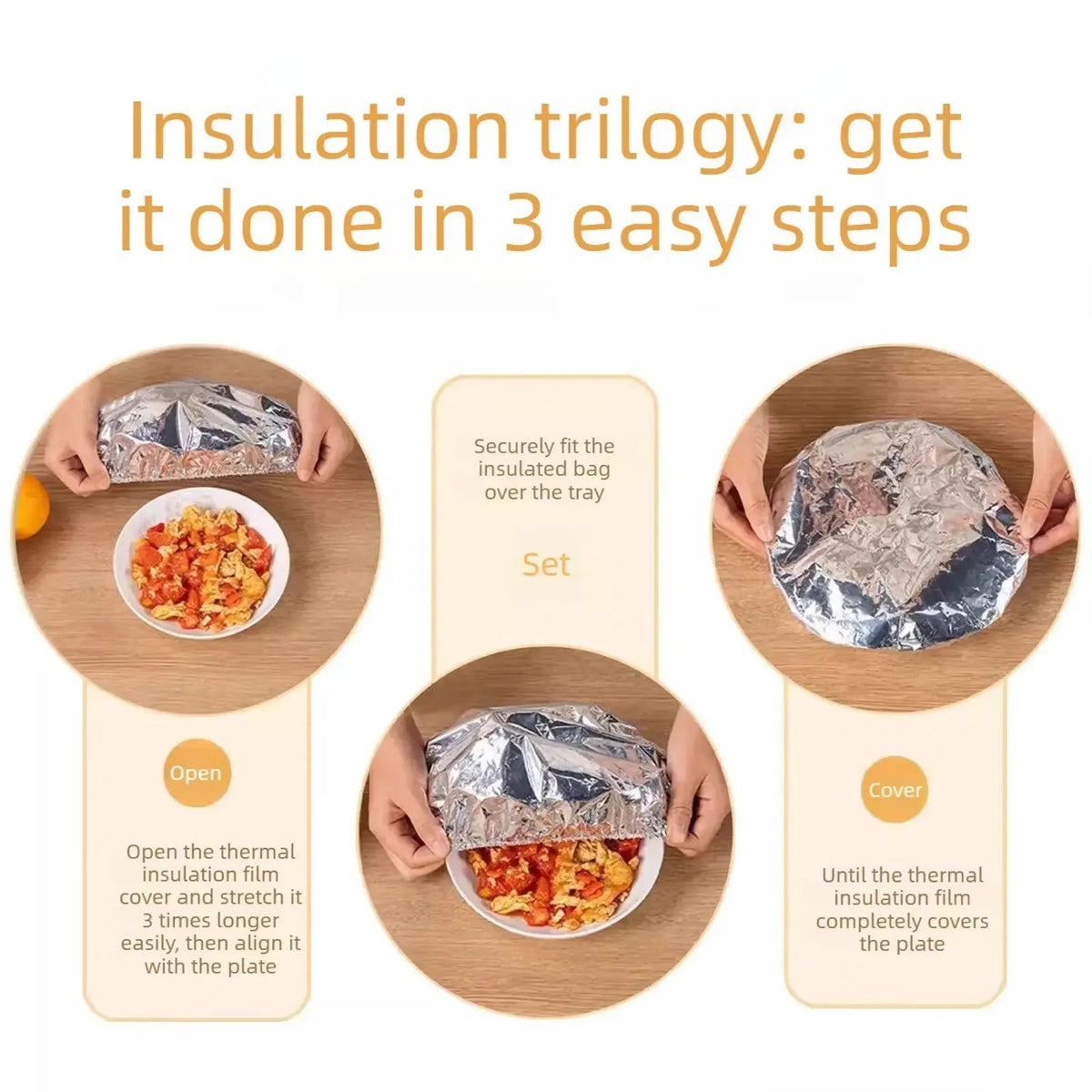 Home dining table & food container aluminum foil heat-retaining cover, kitchen food insulation and freshness keeping, high-quality aluminum foil.